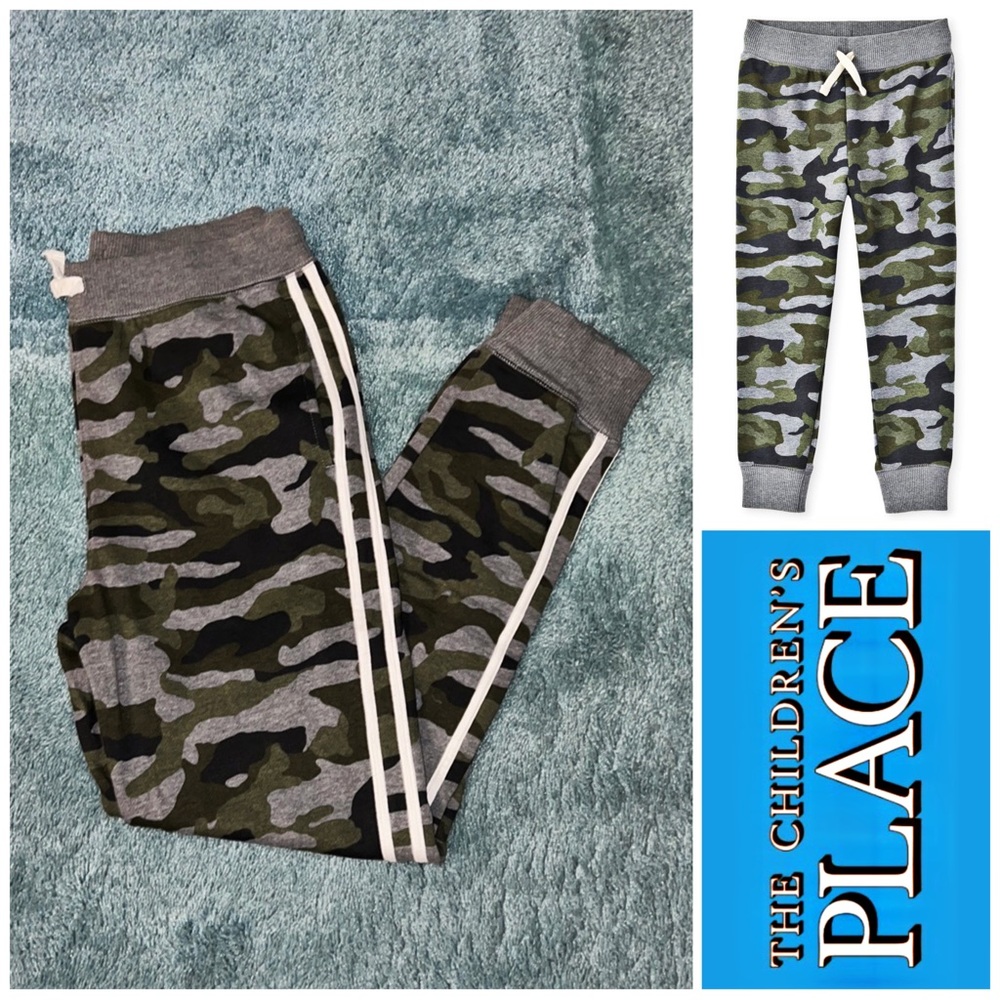 NEW - CHILDRENS PLACE - Army Camo Striped Joggers - XXL size 16